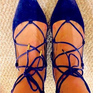 Ivanka Trump design shoe. Ivanka Trump Tavyn Flats Royal Blue.